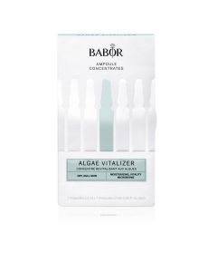 BABOR Algae Vitalizer Ampullen spenden intensiv Feuchtigkeit und vitalisieren die Hautfunktionen. Gut geeignet für feuchtigkeitsarme, müde und unreine Haut.